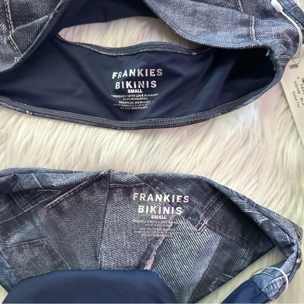 Frankie's Bikinis Blue Denim-Style Bikini